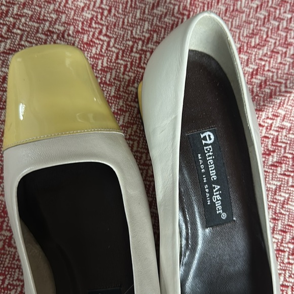 Etienne Aigner Women's Cream and Yellow Pumps - Picture 9 of 15